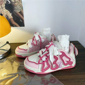 Little Devil Wings Bat Sneakers - Heartzcore - Pink /