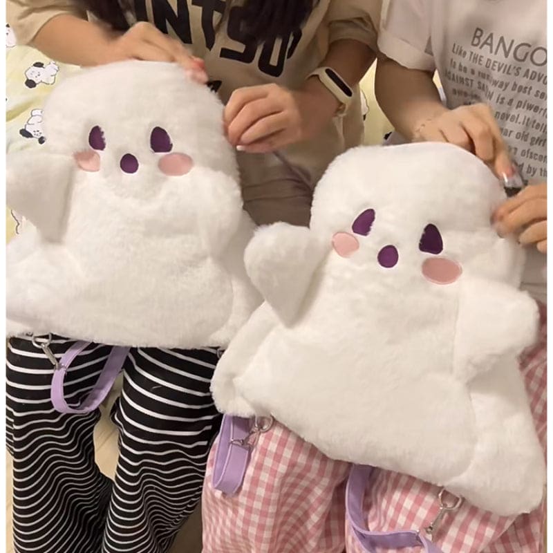 Little Ghost Plush Backpack - White