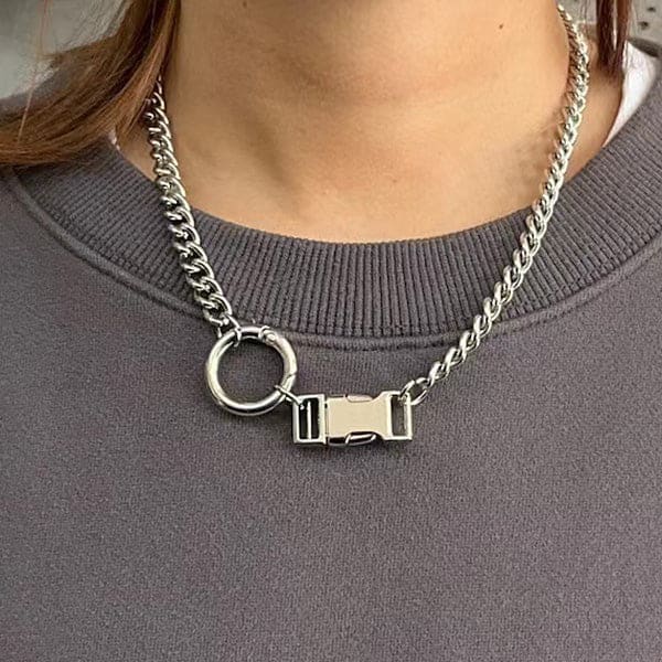 Lock Chain Necklace - Standart / Silver - Necklace