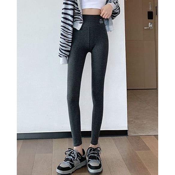 Logo High Rise Plain Leggings