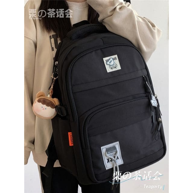 Logo Lightweight Backpack - With Bear Charm - Black