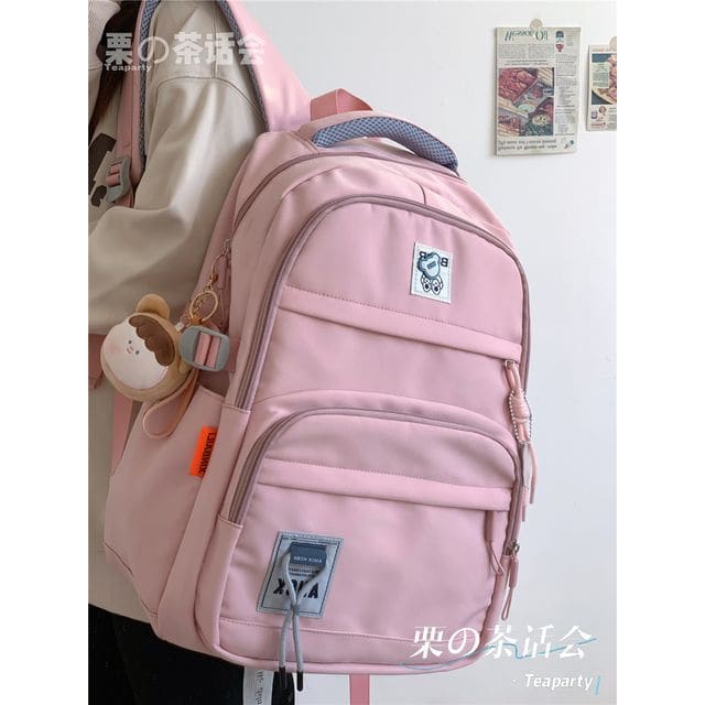 Logo Lightweight Backpack - With Bear Charm - Pink