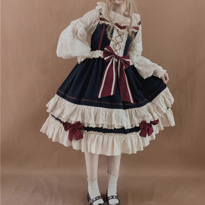 Lolita Bow Strappy A-line Dress / Blouse / Set