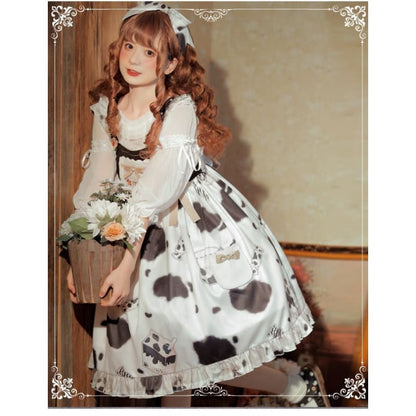 Lolita Cow Print Overall Dress