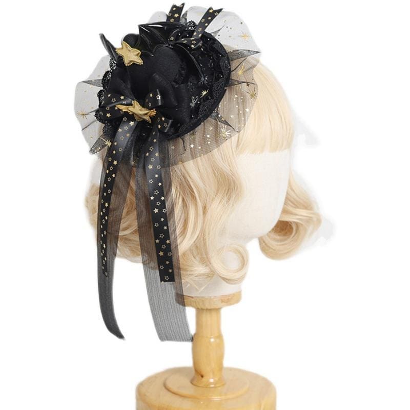 Lolita Halloween Dark Witch Hat Accessories - Star Witch