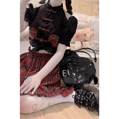 Lolita Heart Shaped Bowknot Buckle Bag