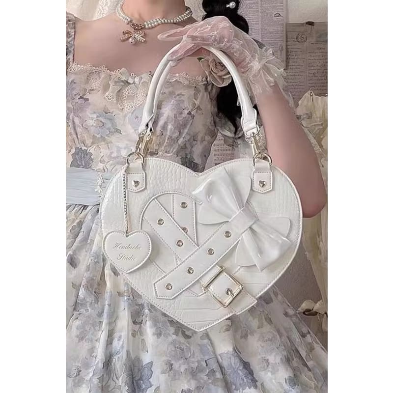 Lolita Heart Shaped Bowknot Buckle Bag