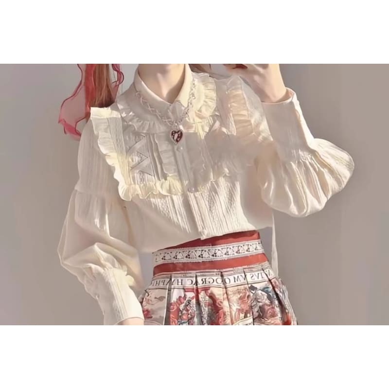 Lolita Long Sleeve Collar Ruffle Lace Blouse