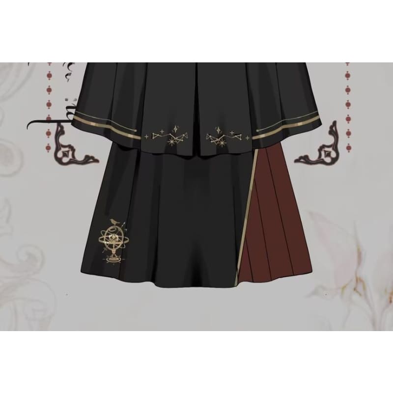 Lolita Long-Sleeve Collared Bird Embroidered Pintuck Shirt