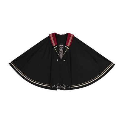 Lolita Long-Sleeve Collared Bird Embroidered Pintuck Shirt