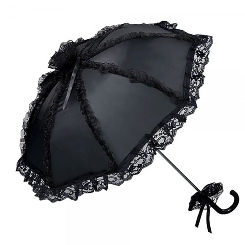 Lolita Outdoor Party Black Gothic Lace Umbrella MK16776