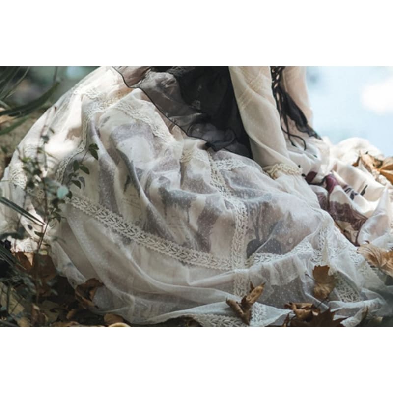 Lolita Puff Sleeve Stand Collar Bow Ruffle Blouse