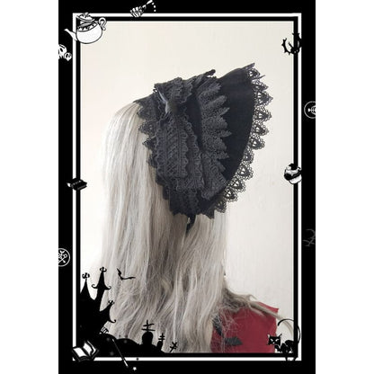 Lolita Retro Lace Trimming Half-head Bonnet MK17622