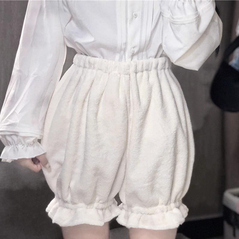 Lolita Ruffle Plush Lace Shorts