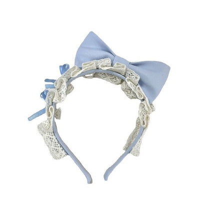 Lolita Ruffle Trim Mini A-Line Dress / Bow Headband