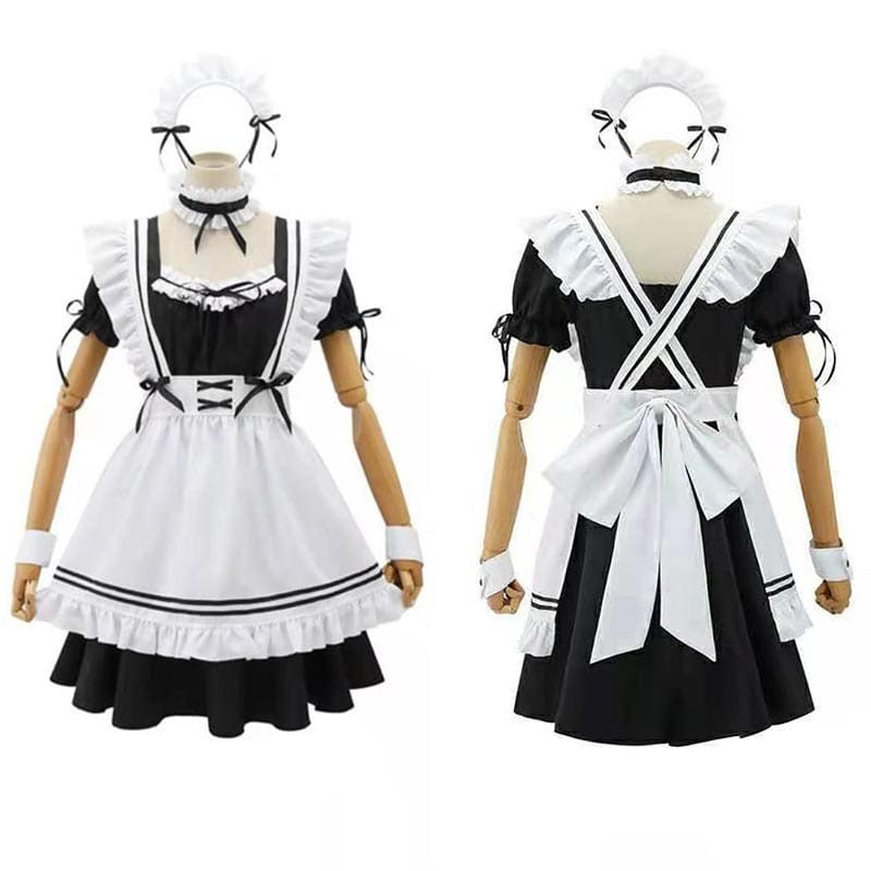 Lolita Seven Piece Ruffled Maid Dress