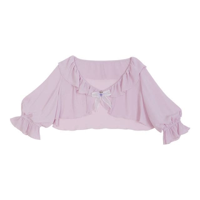 Lolita Short-Sleeve Plain Shrug / Spaghetti Strap Mesh