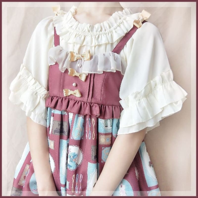 Lolita Short-Sleeve Ruffle Blouse / Lace Blouse