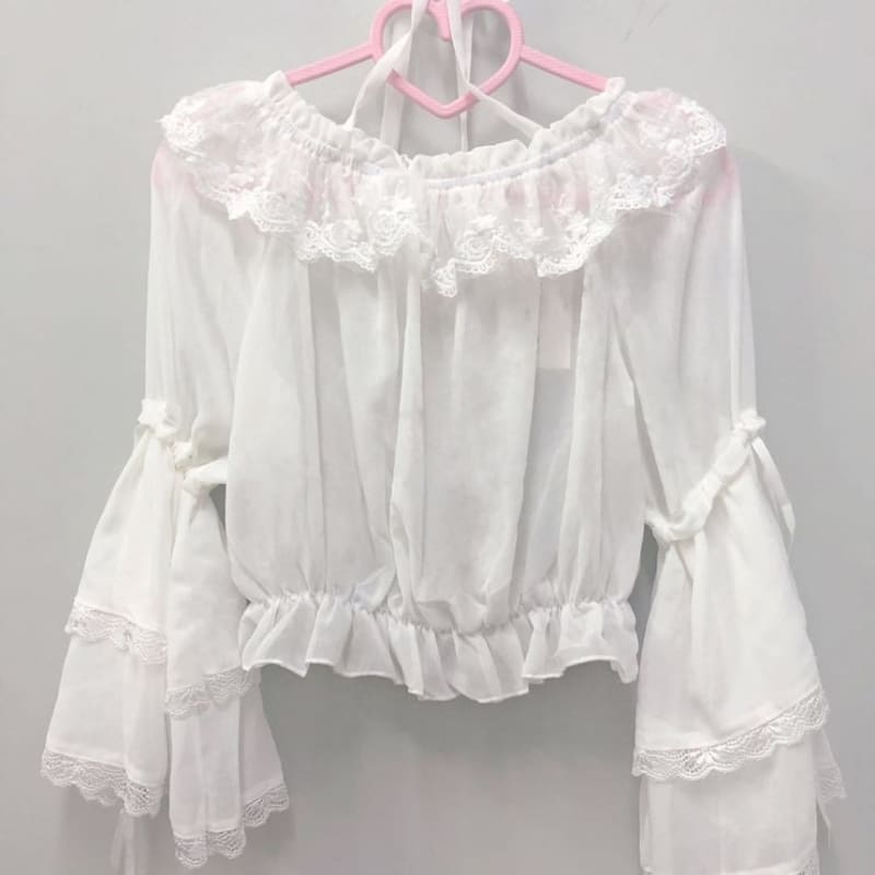 Lolita Short-Sleeve Ruffle Blouse / Lace Blouse