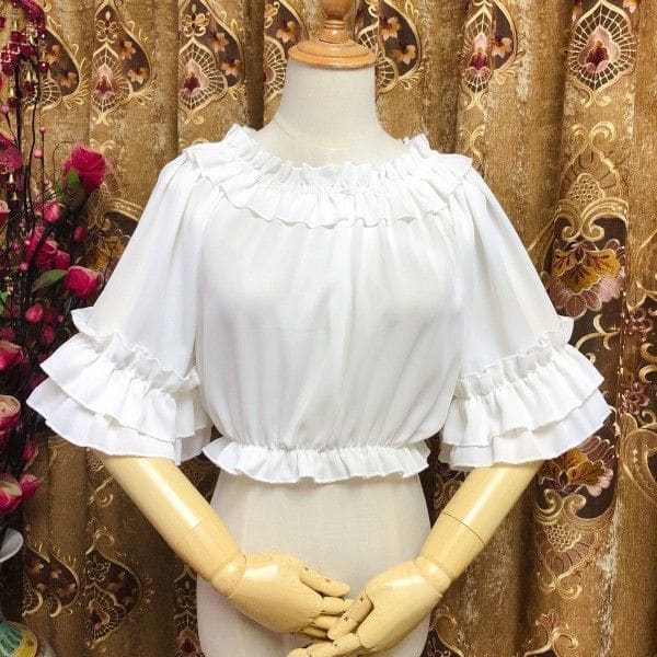 Lolita Short-Sleeve Ruffle Blouse / Lace Blouse