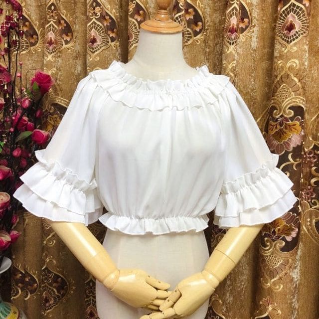 Lolita Short-Sleeve Ruffle Blouse / Lace Blouse