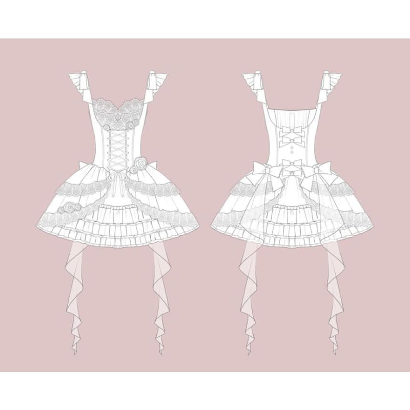 Lolita Sleeveless Corset Top / Tiered Mini Skirt