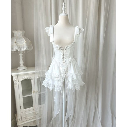 Lolita Sleeveless Corset Top / Tiered Mini Skirt