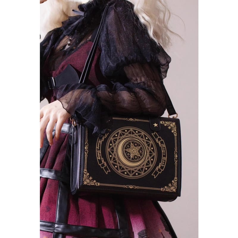 Lolita Star Moon Print Crossbody Bag - One-Size / Black