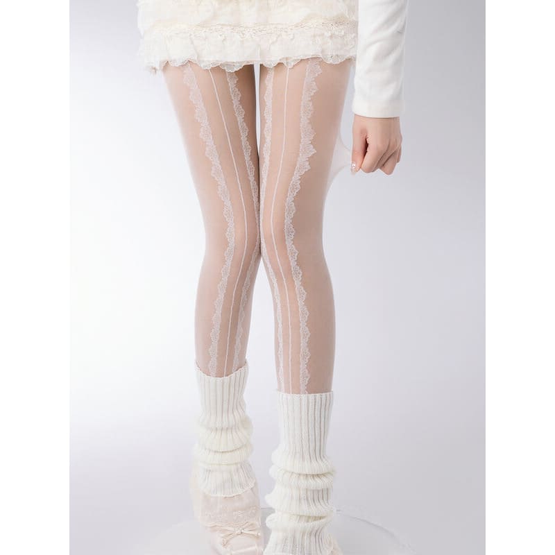 Lolita White Lace tights - Tights