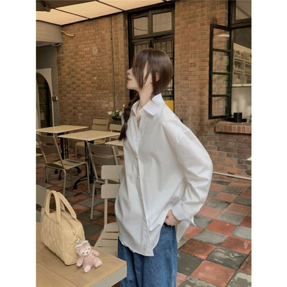 Long-Sleeve Asymmetrical Plain Shirt