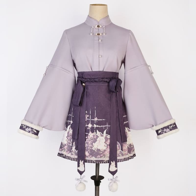 Long-Sleeve Mandarin Collar Lolita Floral Embroidered