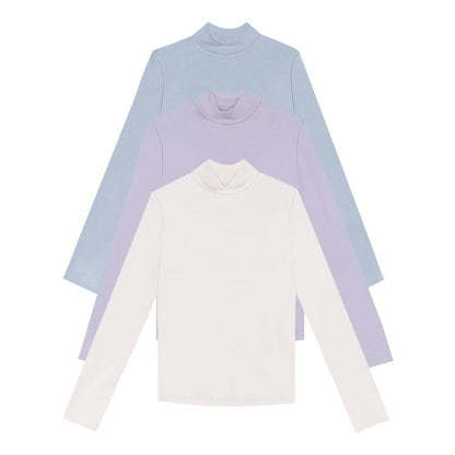 Long Sleeve Turtleneck Plain Top