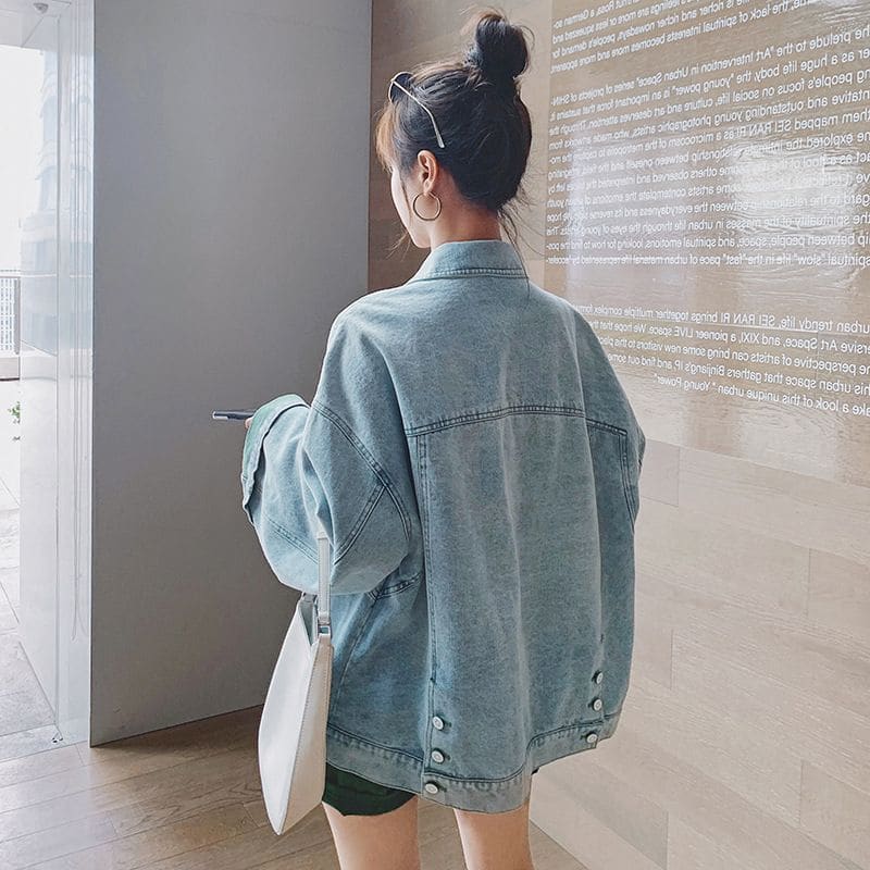 Loose-Fit Denim Jacket NA11 - Blue / S