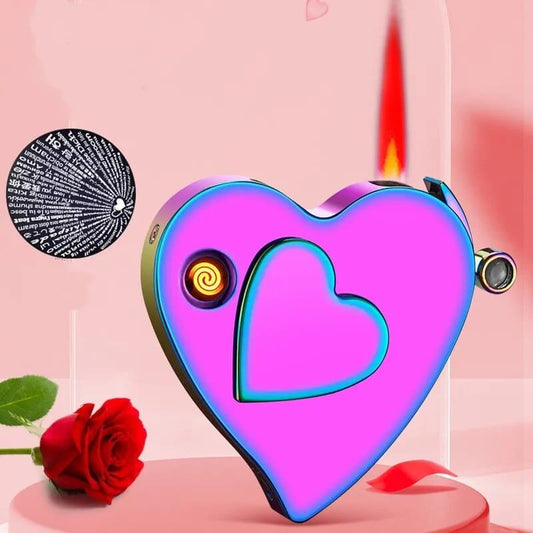 Love Heart Gas-electric USB Lighter - Lovesickdoe