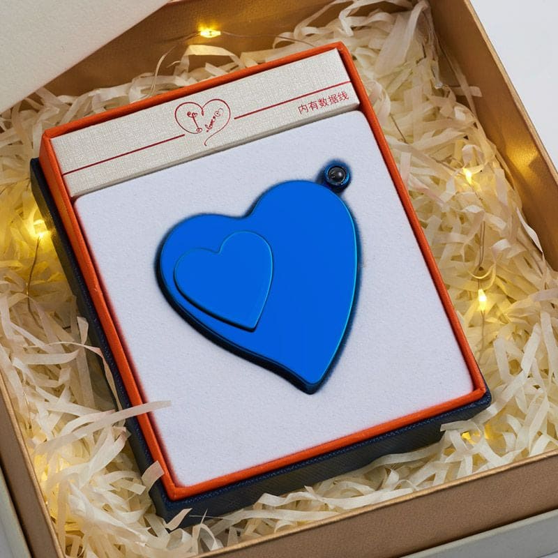 Love Heart Gas-electric USB Lighter - Lovesickdoe - Blue