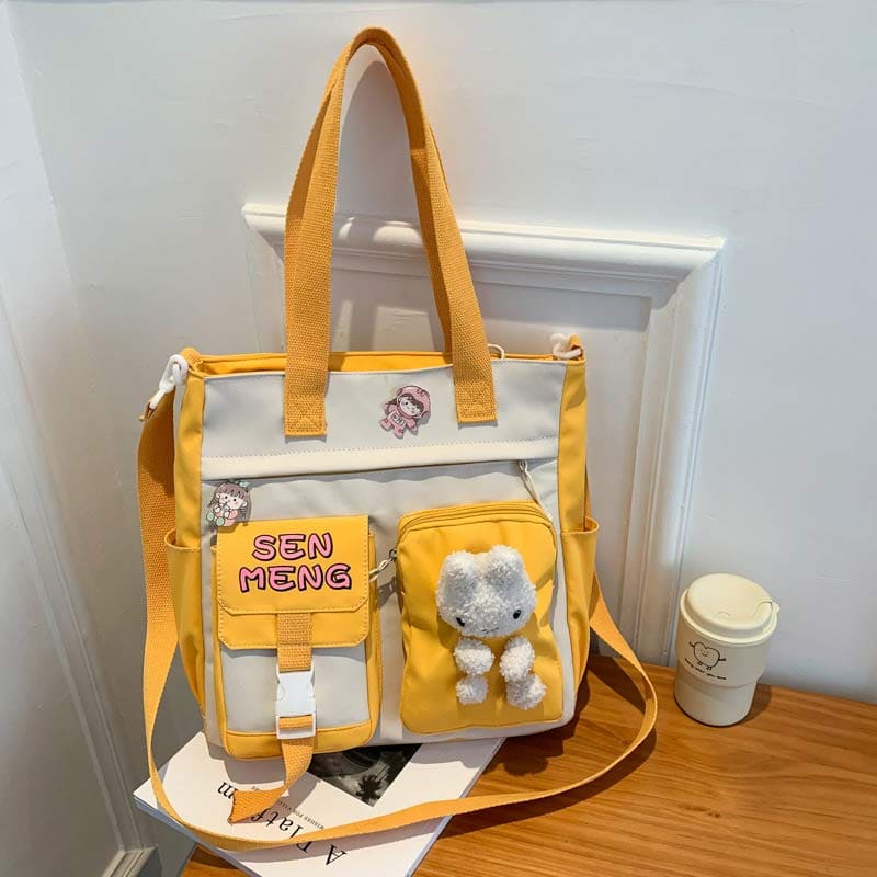 Lovely Bunny Square Canvas Crossbody Bag