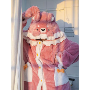 Lovely Comfy Kawaii Animal Pajamas Homewear ON813 - Pink Fox