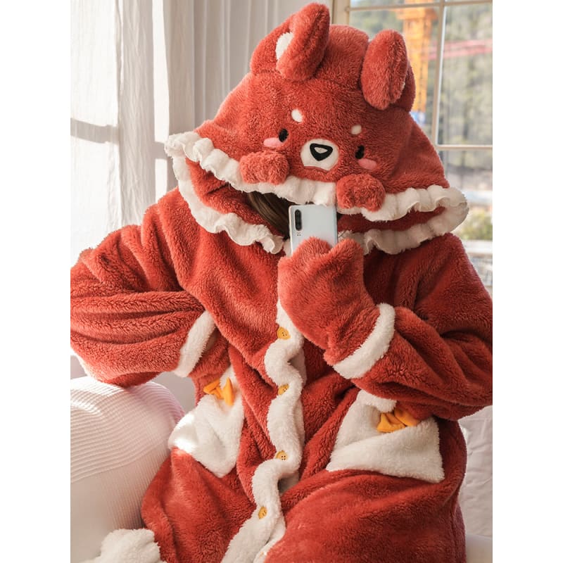 Lovely Comfy Kawaii Animal Pajamas Homewear ON813 - Red fox