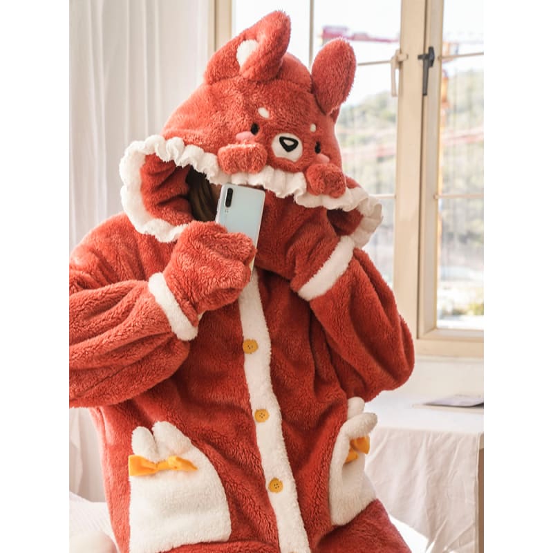 Lovely Comfy Kawaii Animal Pajamas Homewear ON813 - Red fox