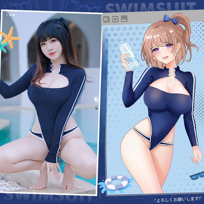 Lovely Shiro Chan Blue Swimsuit Set ON781