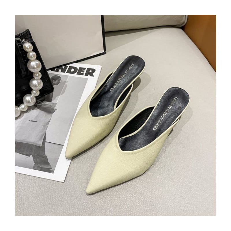 Low Heel Pointy Mules