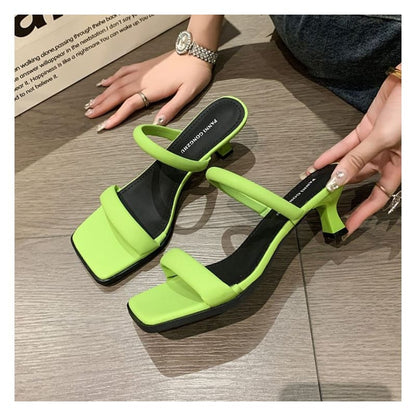 Low Heel Slide Sandals