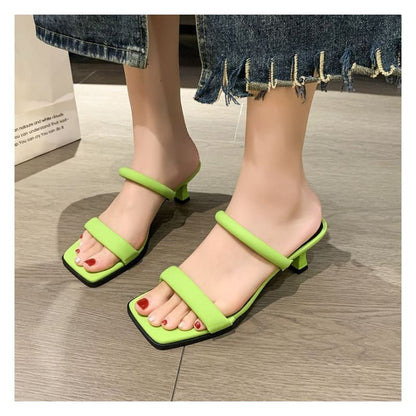 Low Heel Slide Sandals