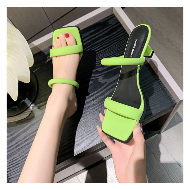 Low Heel Slide Sandals