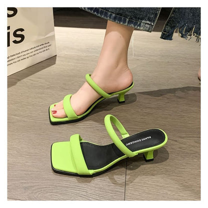 Low Heel Slide Sandals