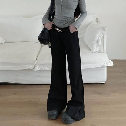 Low Rise Plain Flared Pants (Various Designs)