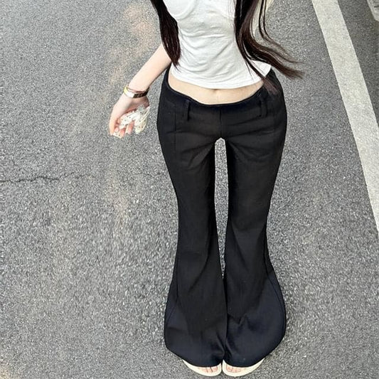 Low Waist Flared Dress Pants (Various Designs)