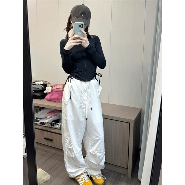 Low Waist Plain Wide Leg Pants (Various Designs) - Normal