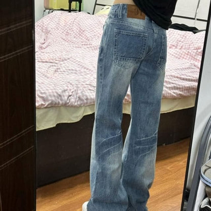 Low Waist Washed Wide Leg Jeans (Various Designs)