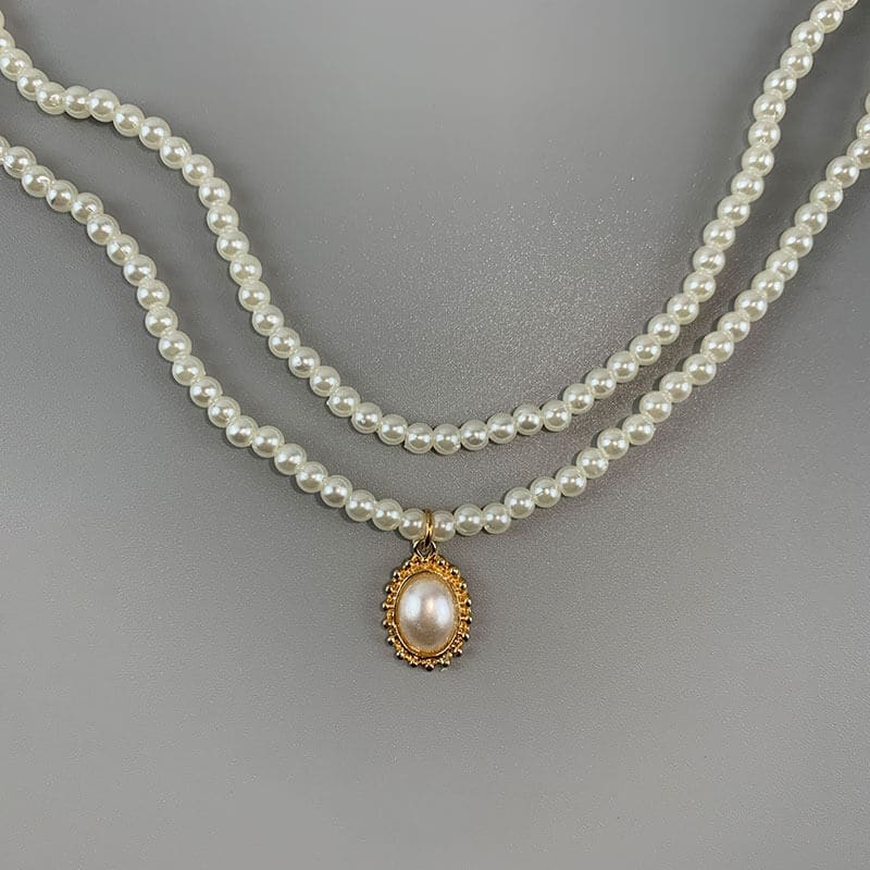 Luxury Pearl Vintage Necklace - White - Necklaces